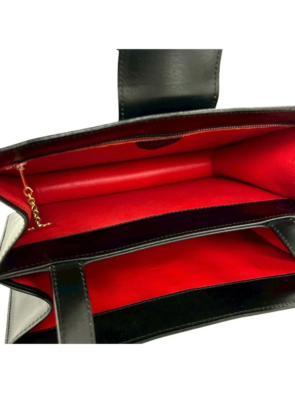 Celine Vintage Ring Logo Calf Leather Handbag Mini Tote Black
